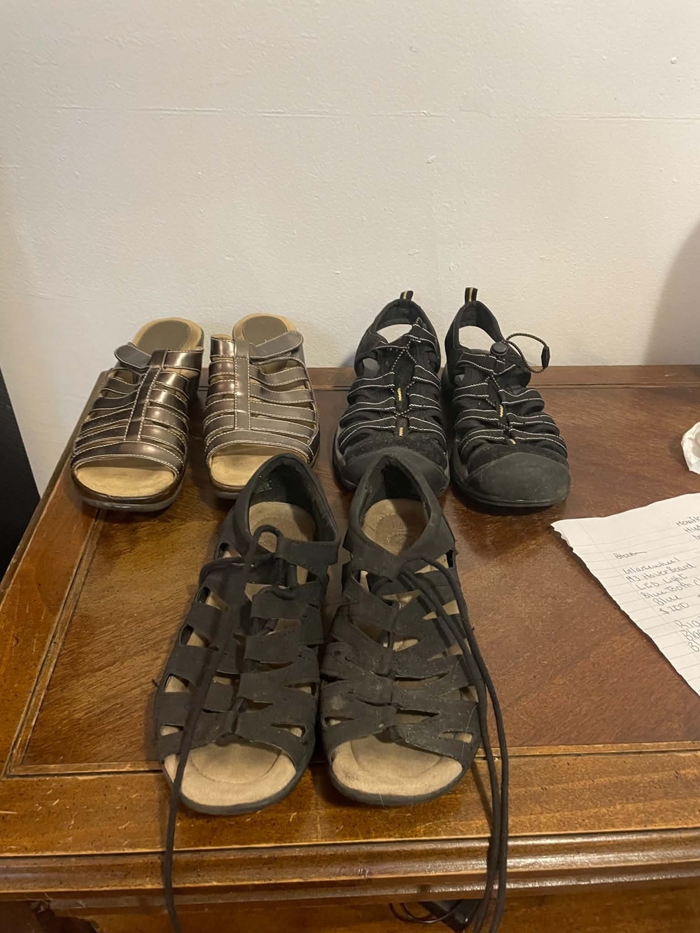 Kids Black Lace-Up Gladiator Sandals